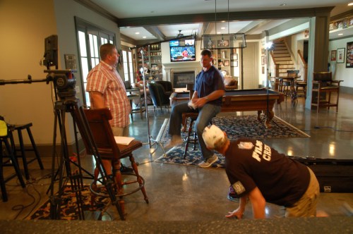 NFL Quarterback Brad Johnson interview for NFL Films. That's producer Steve Lucatuorto on the left, and St. Petersburg DP Dave Barrett