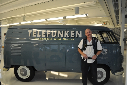 The coolest van ever, a 1951 VW Type 2 Commercial, with Telefunken markings.