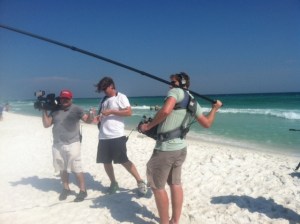 Shooting on location in Florida for a TLC show... John Rotan on camera, Matt Martin on sound, and Jesse Beam bringing water before everyone passes out.